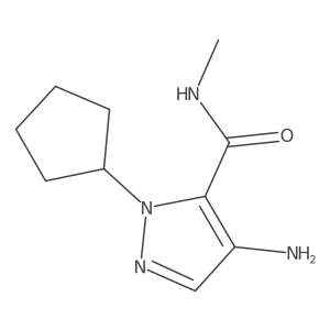 4-Amino-1-cyclopentyl-N-methyl-1H-pyrazole-5-carboxamide结构式