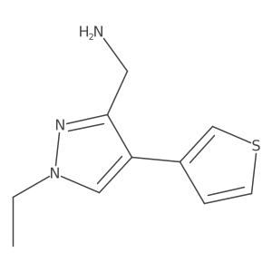 [1-ethyl-4-(thiophen-3-yl)-1H-pyrazol-3-yl]methanamine Structure