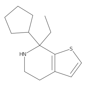 7-cyclopentyl-7-ethyl-4H,5H,6H,7H-thieno[2,3-c]pyridine结构式