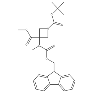 1-tert-butyl 3-methyl 3-({[(9H-fluoren-9-yl)methoxy]carbonyl}(methyl)amino)azetidine-1,3-dicarboxylate结构式