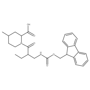 1-{2-[({[(9H-fluoren-9-yl)methoxy]carbonyl}amino)methyl]butanoyl}-4-methylpiperidine-2-carboxylic acid结构式
