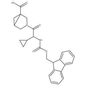 3-[2-cyclopropyl-2-({[(9H-fluoren-9-yl)methoxy]carbonyl}amino)acetyl]-3-azabicyclo[3.1.0]hexane-1-carboxylic acid结构式