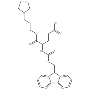 4-({[(9H-fluoren-9-yl)methoxy]carbonyl}amino)-4-{[3-(pyrrolidin-1-yl)propyl]carbamoyl}butanoic acid结构式