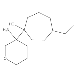 1-(3-Aminooxan-3-yl)-4-ethylcycloheptan-1-ol结构式
