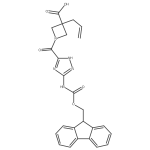 1-[5-({[(9H-fluoren-9-yl)methoxy]carbonyl}amino)-1H-1,2,4-triazole-3-carbonyl]-3-(prop-2-en-1-yl)azetidine-3-carboxylic acid Structure