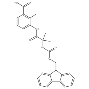 3-[2-({[(9H-fluoren-9-yl)methoxy]carbonyl}amino)-2-methylpropanamido]-2-fluorobenzoic acid Structure