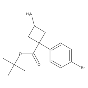 Tert-butyl 3-amino-1-(4-bromophenyl)cyclobutane-1-carboxylate结构式