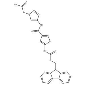 2-{4-[5-({[(9H-fluoren-9-yl)methoxy]carbonyl}amino)-1,2-oxazole-3-amido]-1H-pyrazol-1-yl}acetic acid结构式