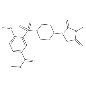 Methyl 4-methoxy-3-((4-(3-methyl-2,4-dioxoimidazolidin-1-yl)piperidin-1-yl)sulfonyl)benzoate Structure