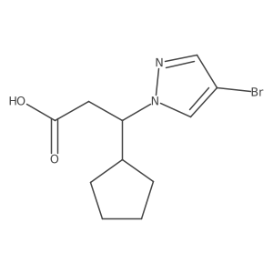 3-(4-Bromo-1H-pyrazol-1-yl)-3-cyclopentylpropanoic acid结构式