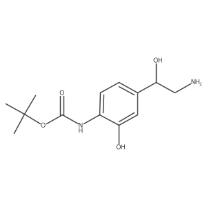 tert-butyl N-{4-[(1S)-2-amino-1-hydroxyethyl]-2-hydroxyphenyl}carbamate Structure
