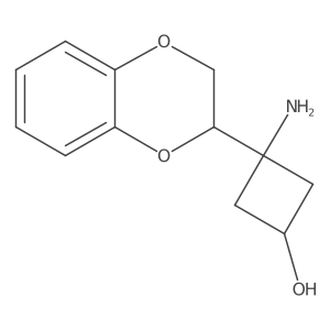 3-Amino-3-(2,3-dihydro-1,4-benzodioxin-2-yl)cyclobutan-1-ol结构式