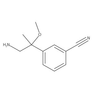 3-(1-Amino-2-methoxypropan-2-yl)benzonitrile结构式