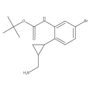 tert-butyl N-{2-[2-(aminomethyl)cyclopropyl]-5-bromophenyl}carbamate结构式