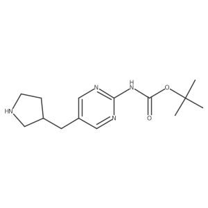 tert-butyl N-{5-[(pyrrolidin-3-yl)methyl]pyrimidin-2-yl}carbamate结构式