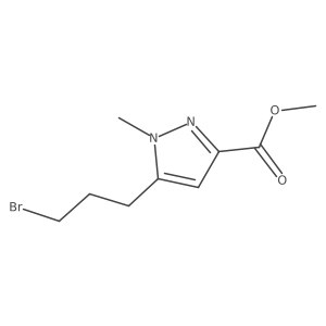 methyl 5-(3-bromopropyl)-1-methyl-1H-pyrazole-3-carboxylate Structure