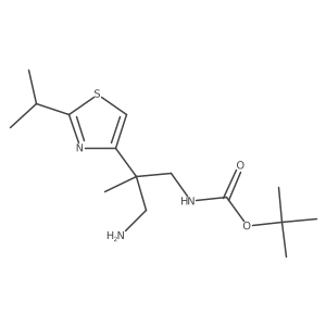 tert-butyl N-{3-amino-2-methyl-2-[2-(propan-2-yl)-1,3-thiazol-4-yl]propyl}carbamate Structure