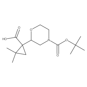1-{4-[(Tert-butoxy)carbonyl]morpholin-2-yl}-2,2-dimethylcyclopropane-1-carboxylic acid结构式