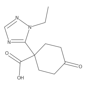 1-(1-ethyl-1H-1,2,4-triazol-5-yl)-4-oxocyclohexane-1-carboxylic acid Structure