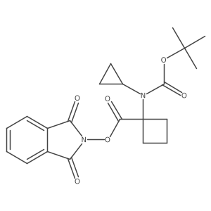 1,3-dioxo-2,3-dihydro-1H-isoindol-2-yl 1-{[(tert-butoxy)carbonyl](cyclopropyl)amino}cyclobutane-1-carboxylate结构式
