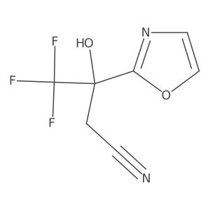 4,4,4-Trifluoro-3-hydroxy-3-(1,3-oxazol-2-yl)butanenitrile Structure