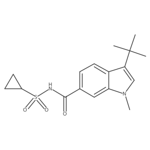 3-(tert-butyl)-N-(cyclopropylsulfonyl)-1-methyl-1H-indole-6-carboxamide结构式