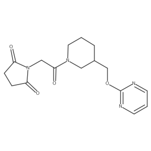 1-(2-Oxo-2-{3-[(pyrimidin-2-yloxy)methyl]piperidin-1-yl}ethyl)pyrrolidine-2,5-dione结构式