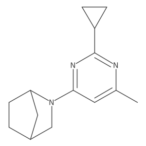 2-(2-Cyclopropyl-6-methylpyrimidin-4-yl)-2-azabicyclo[2.2.1]heptane结构式