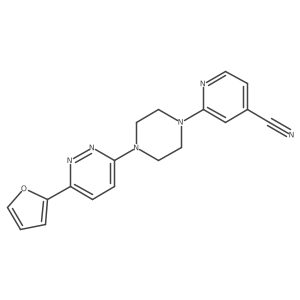 2-{4-[6-(Furan-2-yl)pyridazin-3-yl]piperazin-1-yl}pyridine-4-carbonitrile Structure
