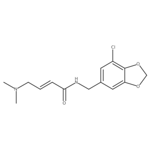 (2E)-N-[(7-chloro-1,3-dioxaindan-5-yl)methyl]-4-(dimethylamino)but-2-enamide结构式