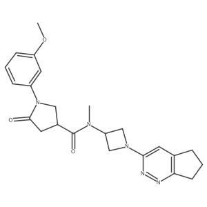 N-(1-{5H,6H,7H-cyclopenta[c]pyridazin-3-yl}azetidin-3-yl)-1-(3-methoxyphenyl)-N-methyl-5-oxopyrrolidine-3-carboxamide结构式