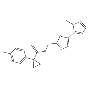 1-(4-fluorophenyl)-N-{[5-(1-methyl-1H-pyrazol-5-yl)furan-2-yl]methyl}cyclopropane-1-carboxamide结构式