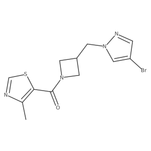 5-{3-[(4-bromo-1H-pyrazol-1-yl)methyl]azetidine-1-carbonyl}-4-methyl-1,3-thiazole Structure