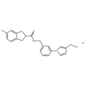 N-[[3-[4-(aminomethyl)triazol-1-yl]phenyl]methyl]-6-methyl-2,3-dihydro-1-benzothiophene-2-carboxamide;hydrochloride结构式