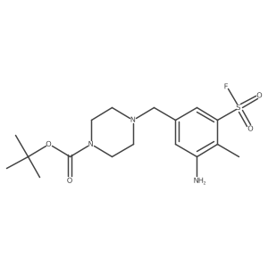 Tert-butyl 4-{[3-amino-5-(fluorosulfonyl)-4-methylphenyl]methyl}piperazine-1-carboxylate结构式