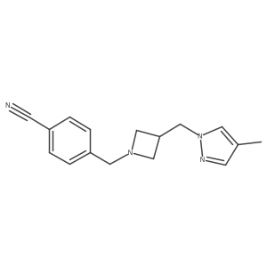 4-({3-[(4-methyl-1H-pyrazol-1-yl)methyl]azetidin-1-yl}methyl)benzonitrile结构式