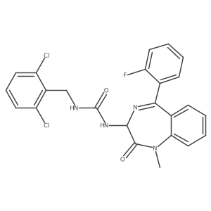 3-[(2,6-dichlorophenyl)methyl]-1-[5-(2-fluorophenyl)-1-methyl-2-oxo-2,3-dihydro-1H-1,4-benzodiazepin-3-yl]urea Structure