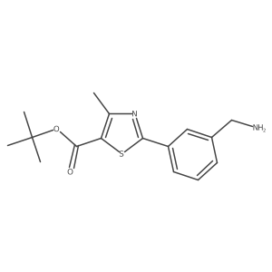 Tert-butyl 2-[3-(aminomethyl)phenyl]-4-methyl-1,3-thiazole-5-carboxylate结构式