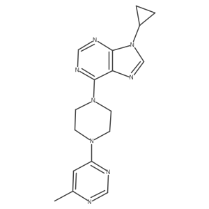 9-cyclopropyl-6-[4-(6-methylpyrimidin-4-yl)piperazin-1-yl]-9H-purine结构式