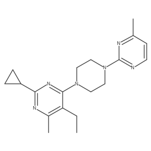 2-Cyclopropyl-5-ethyl-4-methyl-6-[4-(4-methylpyrimidin-2-yl)piperazin-1-yl]pyrimidine结构式