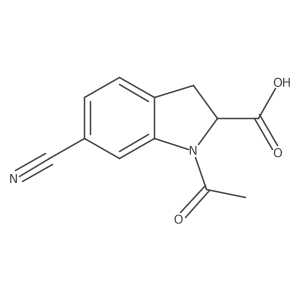 1-acetyl-6-cyano-2,3-dihydro-1H-indole-2-carboxylic acid结构式