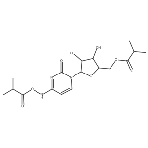 [(2R,3S,4R,5R)-3,4-dihydroxy-5-[4-(2-methylpropanoyloxyamino)-2-oxopyrimidin-1-yl]oxolan-2-yl]methyl 2-methylpropanoate Structure