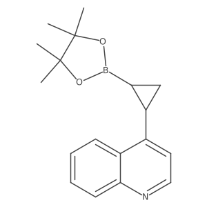 4-[trans-2-(4,4,5,5-Tetramethyl-1,3,2-dioxaborolan-2-yl)cyclopropyl]quinoline结构式