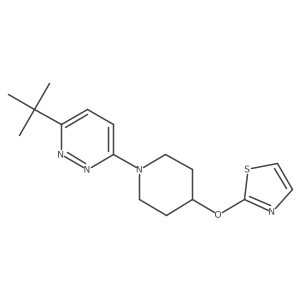 3-Tert-butyl-6-[4-(1,3-thiazol-2-yloxy)piperidin-1-yl]pyridazine结构式