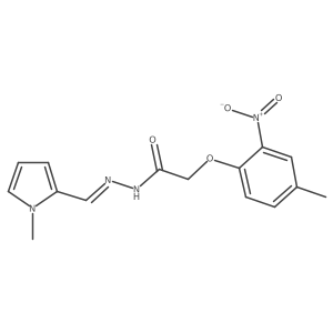 2-(4-methyl-2-nitrophenoxy)-N'-[(E)-(1-methyl-1H-pyrrol-2-yl)methylidene]acetohydrazide结构式