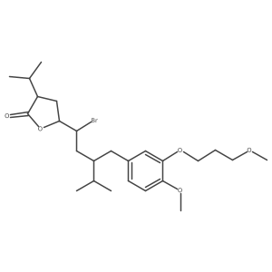 (3S,5R)-5-[(1S,3S)-1-Bromo-3-[[4-methoxy-3-(3-methoxypropoxy)phenyl]methyl]-4-methylpentyl]dihydro-3-(1-methylethyl)-2(3H)-furanone Structure