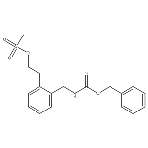 2-((((Benzyloxy)carbonyl)amino)methyl)phenethyl methanesulfonate结构式