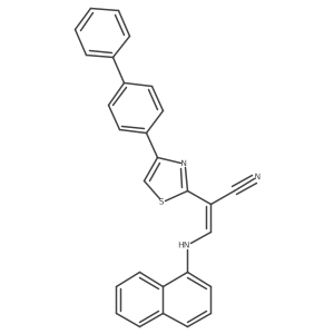 (Z)-2-(4-([1,1'-biphenyl]-4-yl)thiazol-2-yl)-3-(naphthalen-1-ylamino)acrylonitrile Structure