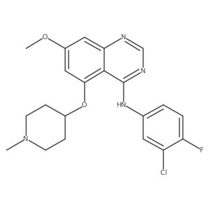 4-(3-Chloro-4-fluoroanilino)-7-methoxy-5-(1-methylpiperidin-4-yloxy)quinazoline结构式