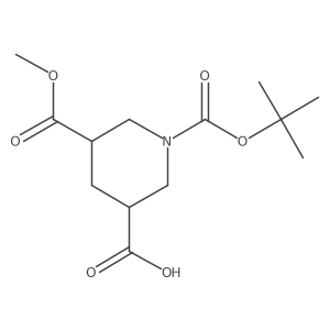 trans-1-[(Tert-butoxy)carbonyl]-5-(methoxycarbonyl)piperidine-3-carboxylic acid结构式